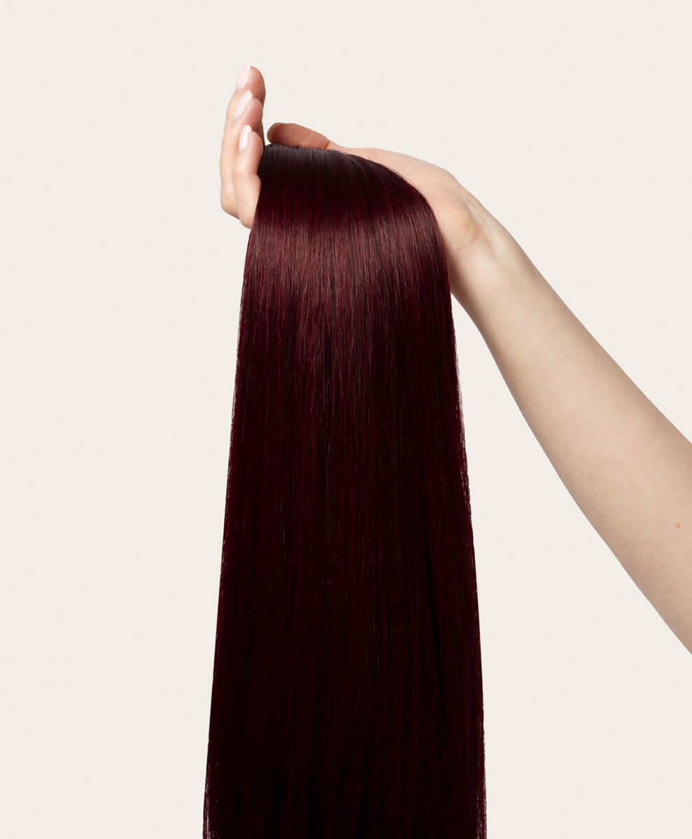 Plum Red, 18" Ultra Seam Clip-In Hair Extensions